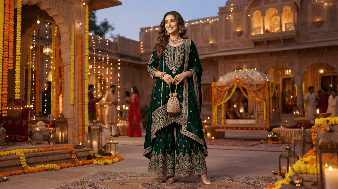 Royal Emerald & Fine Silk - Festive & Fusion
